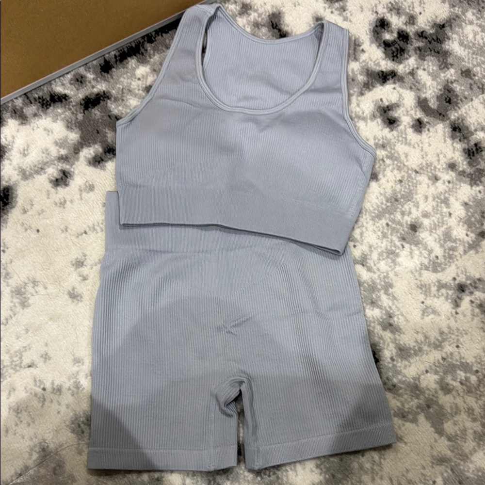 Gray Athletic Shorts Set